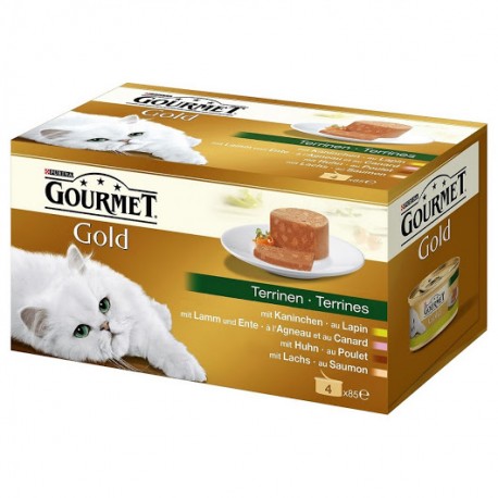 کنسرو گورمت با طعم خرگوش ، بره ، اردک ، ماهی آزاد Gourmet Gold Pack : Rabbit,Lamb,Duck,Trout
