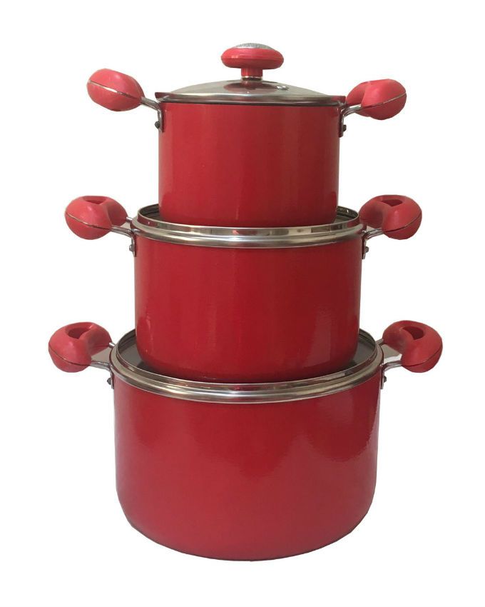 نیم ست قابلمه 6 پارچه سایز 14-18-22 گرانیتی Sorena Kitchen