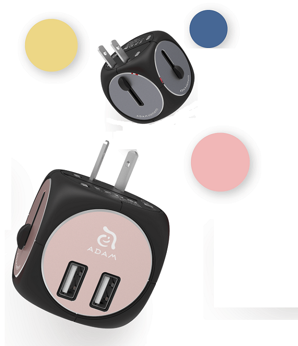 شارژر و آداپتور مسافرتی ادم المنتس Adam Elements TA502 Travel Adapter Black/Rose Gold