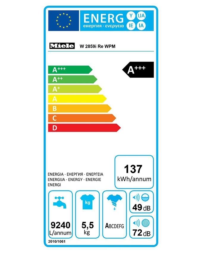 ماشین لباس شویی توکار 5.5 کیلویی میله مدل W 2859 IR برند Miele