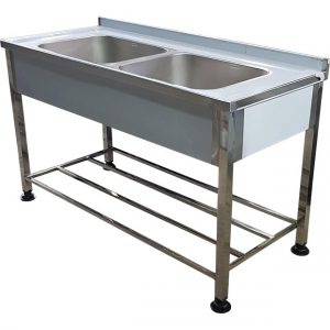 سینک دو لگنه صنعتی بدون سینی